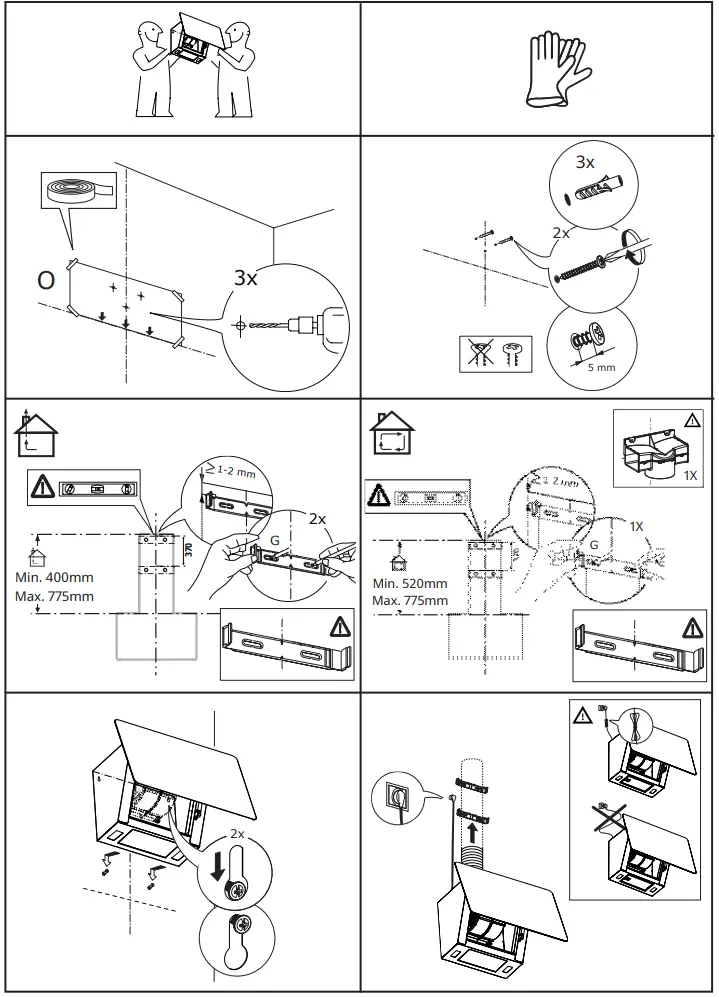 IKEA FINSMAKARE Black Wall Mounted Extractor Hood Instruction Manual - How to Use