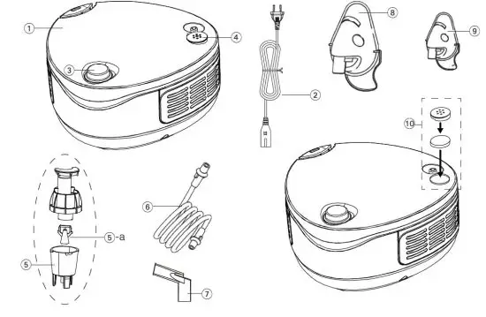 microlife NEB210 Compressor Nebuliser fig 1