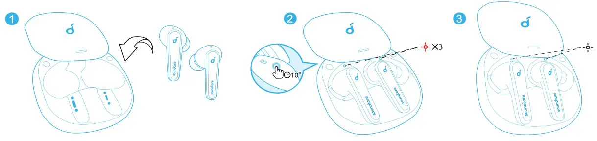 Soundcore A3951J12 Liberty Air 2 Pro True Wireless Earbuds - Reset