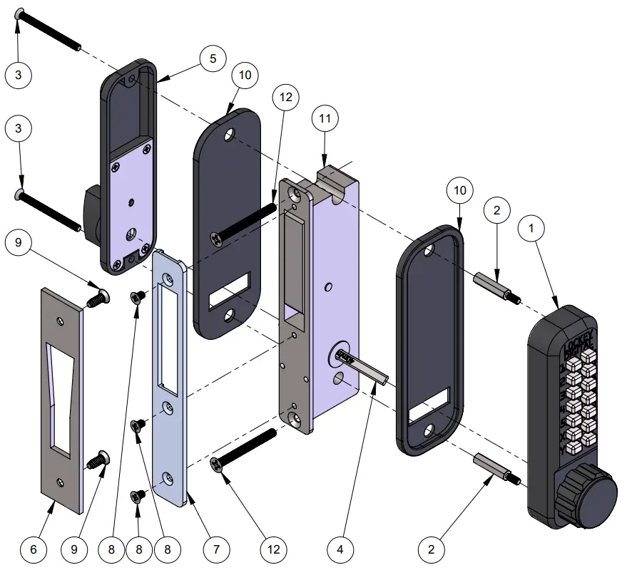 LOCKEY 2900 KEYLESS LOCK - FIG 1