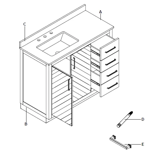 GLACIER BAY Huckleberry 42 Bath Vanity in Weathered- - Copy