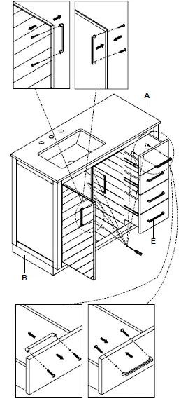 GLACIER BAY Huckleberry 42 Bath Vanity in Weathered- - Copy