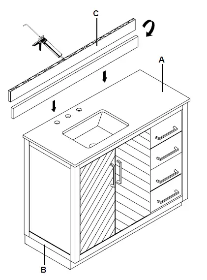GLACIER BAY Huckleberry 42 Bath Vanity in Weathered- - Copy