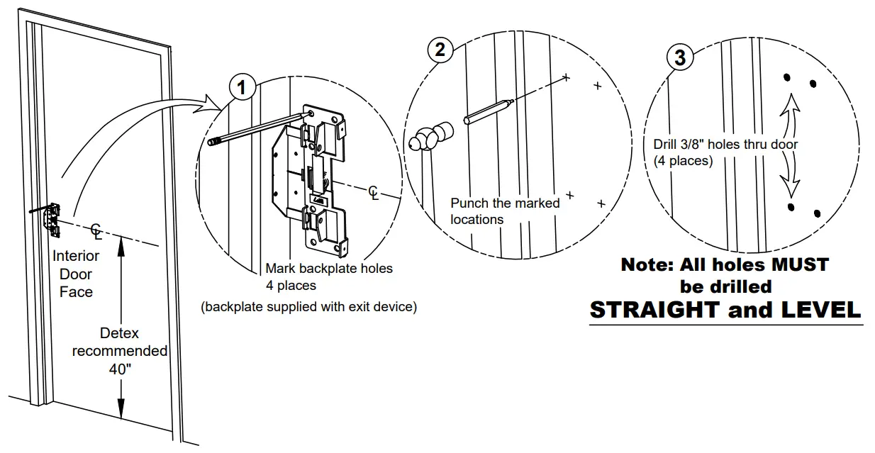 DETEX 01W Advantex Trim Plate - Door Preparation