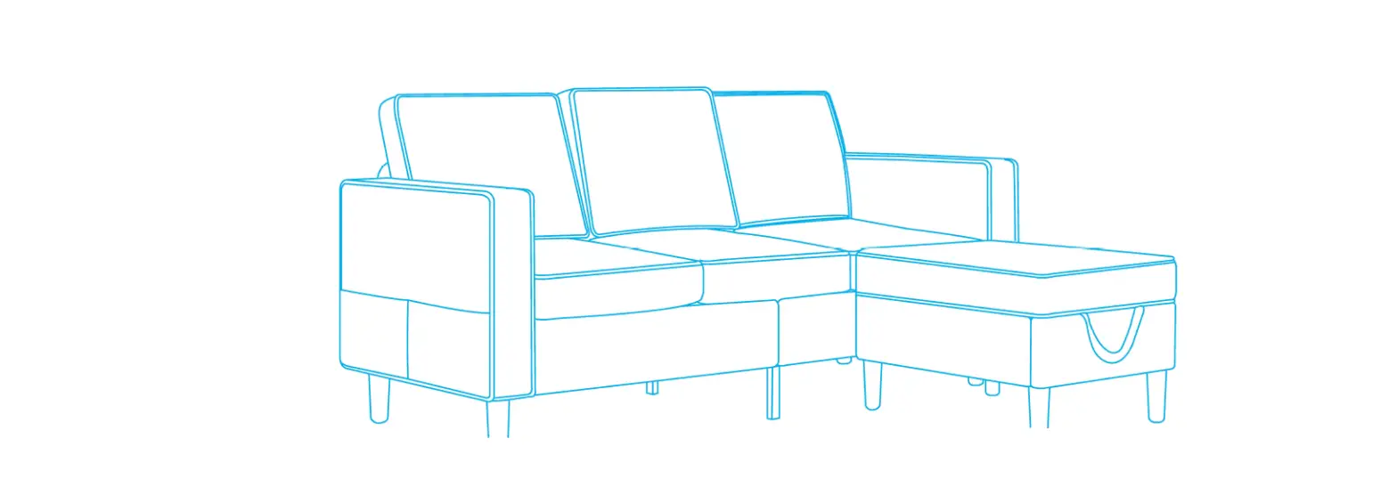 J E Home 761016865242 Square Arm 2-piece Linen L Shaped Sectional Sofa In Blue Instruction Manual J E Home 761016865242 Square Arm 2-piece Linen L Shaped Sectional Sofa In Blue Instruction Manual