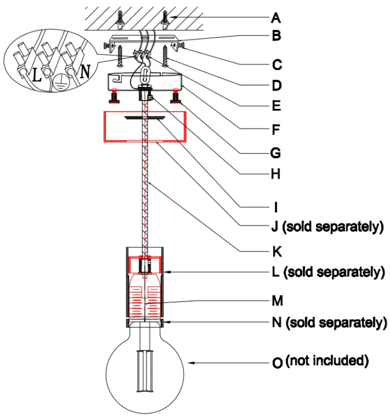 Lucci decor 011448 Create Ii 1 Light Suspension Cord fig