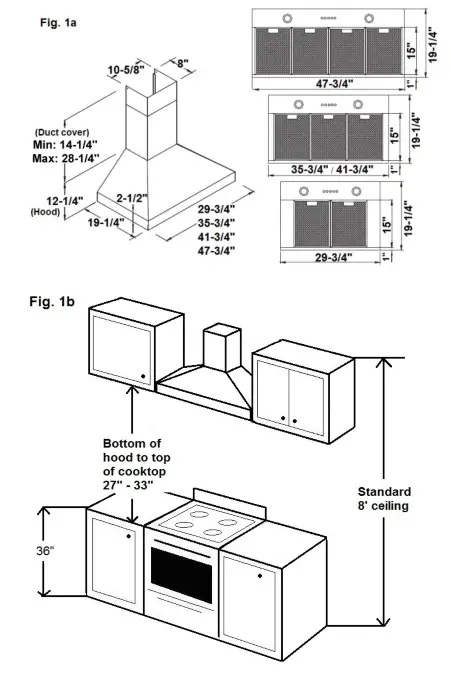 WINDSTER RA 7730SS 36 Inch Stainless Steel Wall Hood -