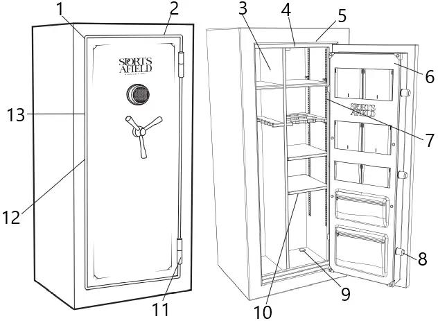 Sports Afield SA5524-BG Journey 30-Gun Electronic Keypad Gun Safe A01