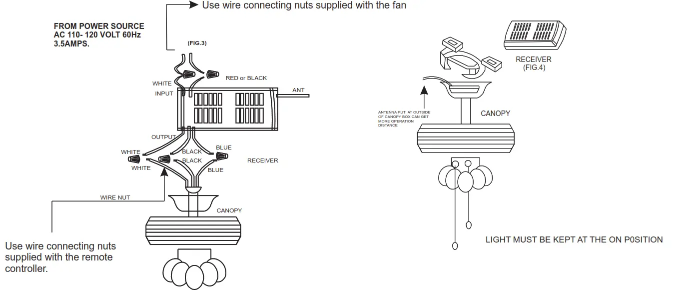 ParrotUncle F3508A110V Indoor Chrome Retractable Crystal Chandelier Ceiling Fan - Fig10