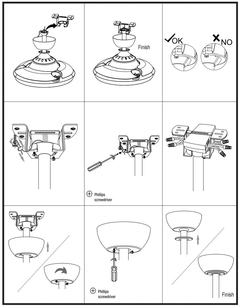 ParrotUncle F3508A110V Indoor Chrome Retractable Crystal Chandelier Ceiling Fan - Fig2
