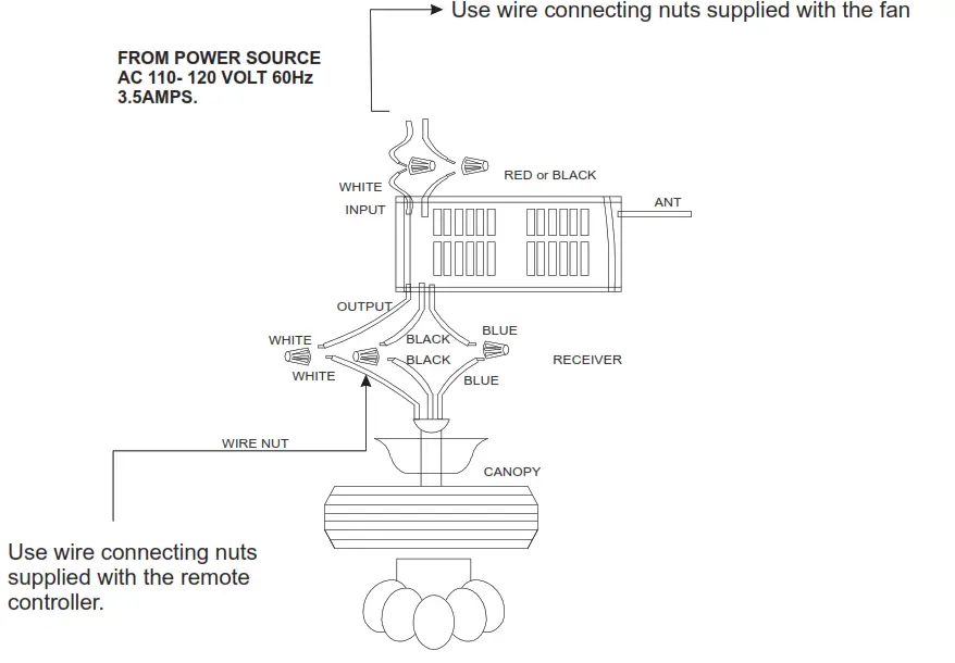 ParrotUncle F3508A110V Indoor Chrome Retractable Crystal Chandelier Ceiling Fan - Fig3