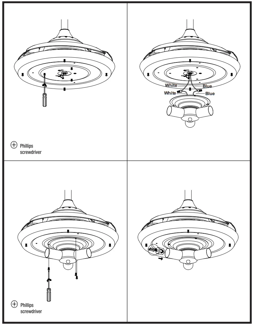 ParrotUncle F3508A110V Indoor Chrome Retractable Crystal Chandelier Ceiling Fan - Fig7