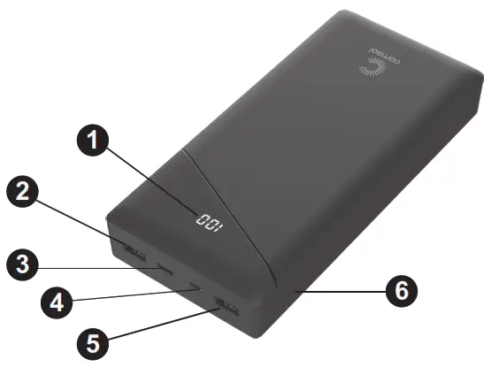 comsol PPD30BK 30000mAh USB-C PD Power Bank Charger - Fig 1