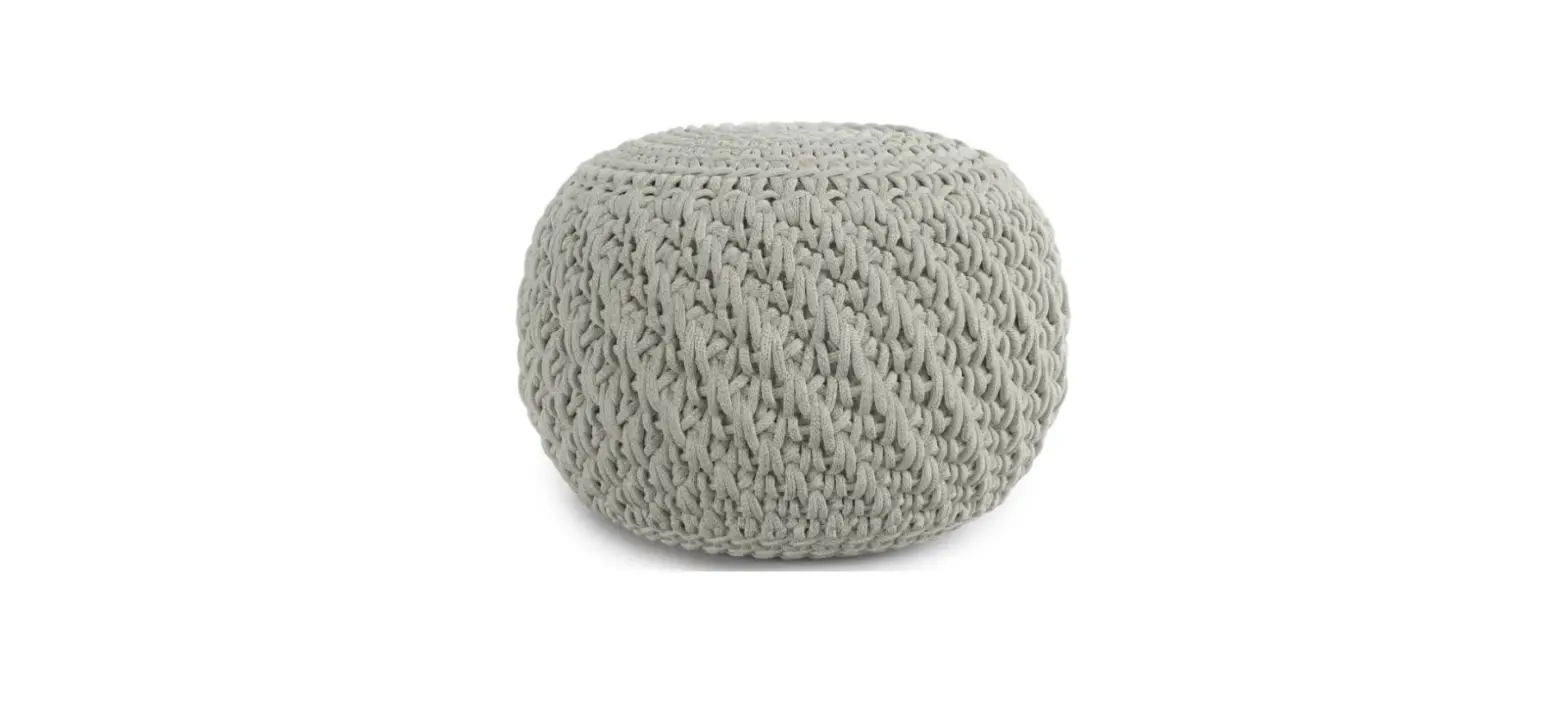 Simpli Home Axcodpf-008-yl Round Knitted Outdoor Indoor Pouf Installation Guide