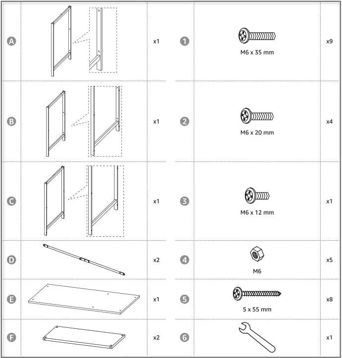 amazon basics B07P Series Classic Computer Desk with Shelves - fig1