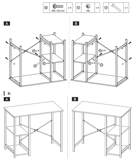amazon basics B07P Series Classic Computer Desk with Shelves - fig7