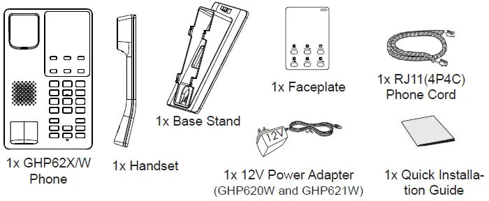 GRANDSTREAM-GHP620-W-GHP621-W-Compact-Hotel-Phone-fig-1