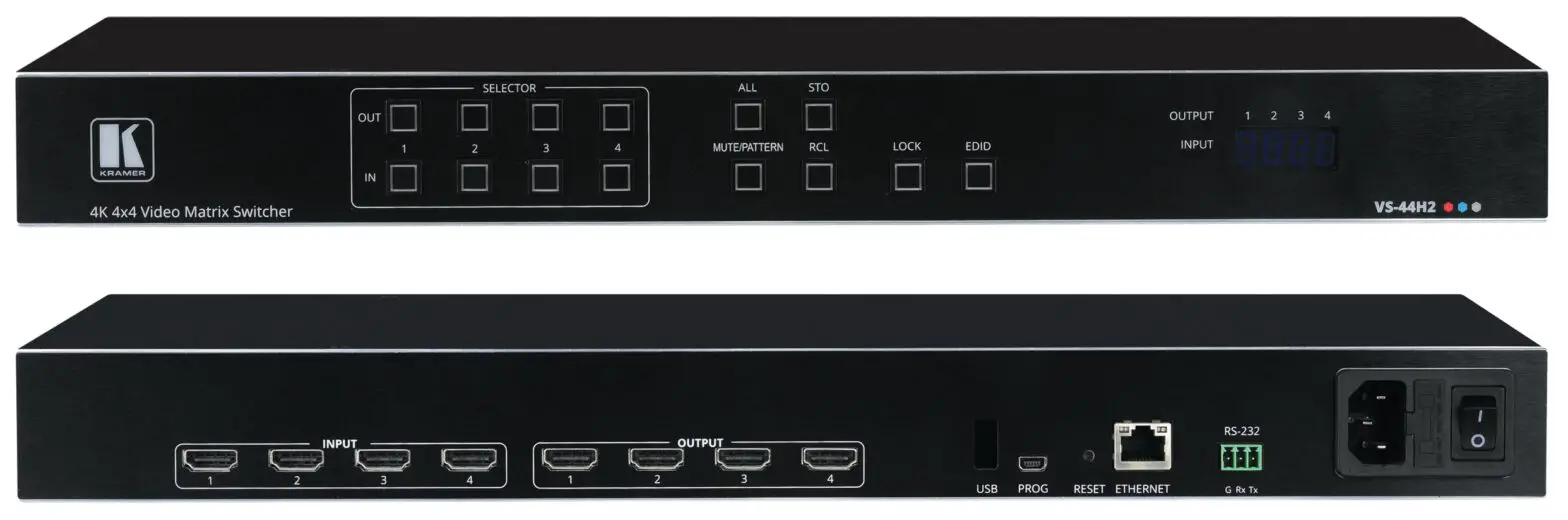 KRAMER VS 44H2 4x4 4K HDR HDCP 2 2 Matrix Switcher - Cover