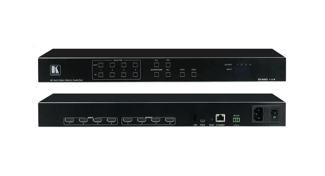 Kramer Vs-44h2 4x4 4k Hdr Hdcp 2.2 Matrix Switcher Instruction Manual