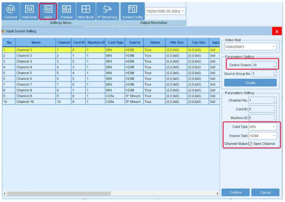Input Source Setting