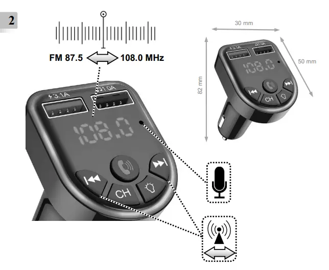 gembird-BTT-05-3-In-1-Bluetooth-Carkit-with-FM-Radio-Transmitter-and-USB-Charger-fig-2