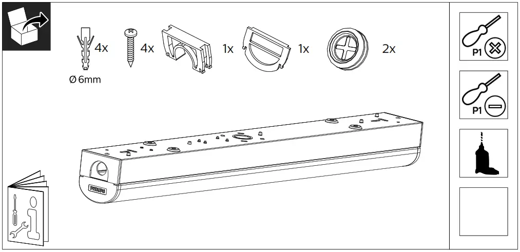 PHILIPS BN126C LED CoreLine Batten - Figure 1