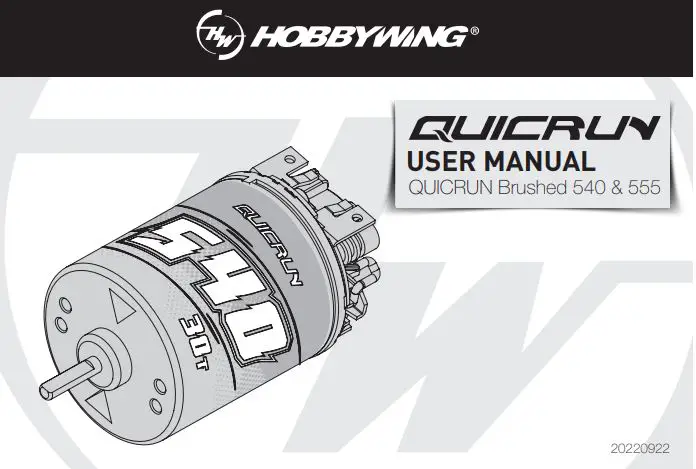 HOBBYWING 20220922 Quicrun Brushed Motor User Manual