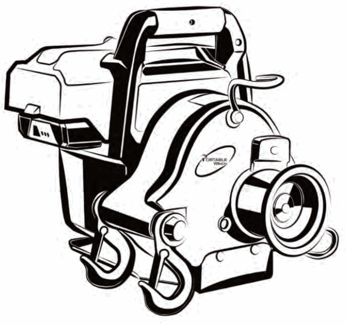 PORTABLE WINCH PCW3000-Li Battery-Powered Pulling Winch - Sceknasar