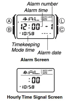 CASIO Classic Watches with Keypad keys 2888 - Alarms
