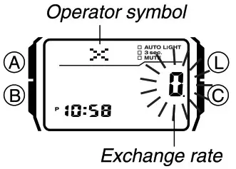 CASIO Classic Watches with Keypad keys 2888 - To change the exchange rate