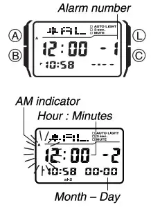 CASIO Classic Watches with Keypad keys 2888 - To set an alarm time