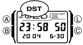 CASIO Classic Watches with Keypad keys 2888 - To toggle the Timekeeping