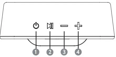 anko KP398 Bluetooth Portable speaker with Wireless Charging User Manual - Top - Control Panel