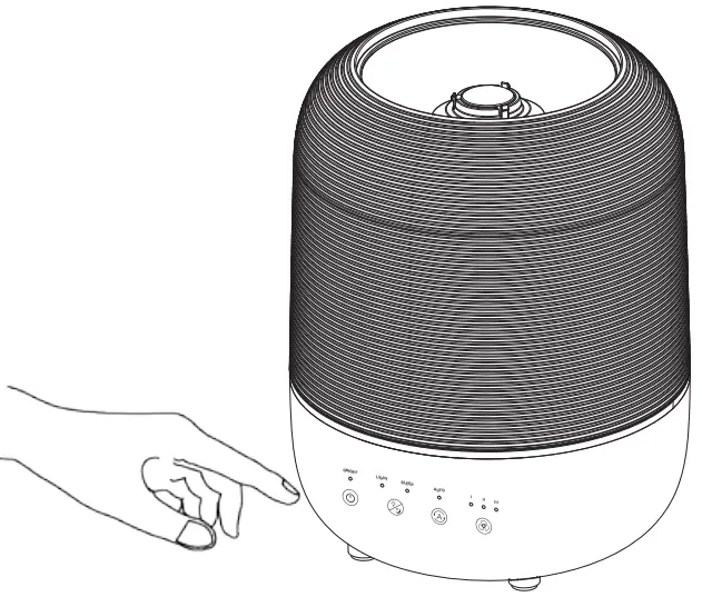 pure PEHUTRB W Top Fill Humidifier - Touch the Mist Level button