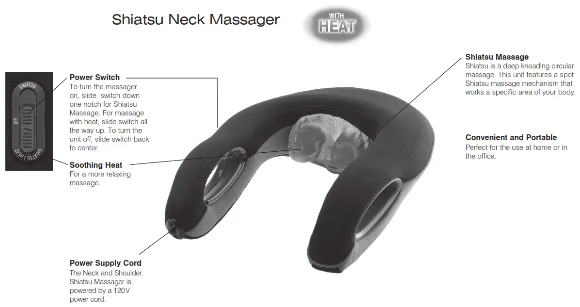 Homedics NMS-300 Shiatsu Neck Massager Instruction - Shiatsu Neck Massager