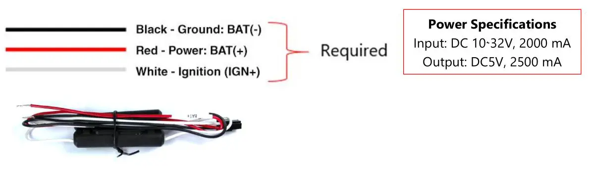 WITSMARTWITNESS CP4 Wi-Fi LTE Enabled 4 Channel HD Recorder - Power Connection