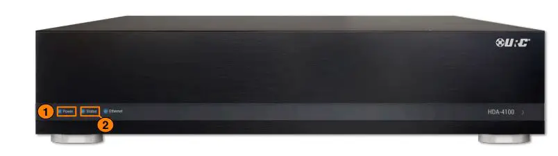 URC HDA-4100 Multi-Zone Amplifier Owner's Manual - Front Panel Descriptions