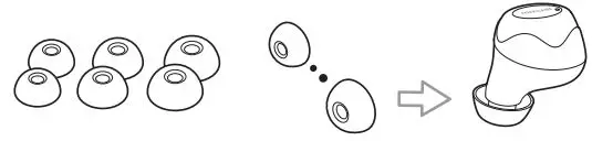 maxell MXH-BTW300 Bluetooth Wireless Earphone User Manual - Choosing an earpiece