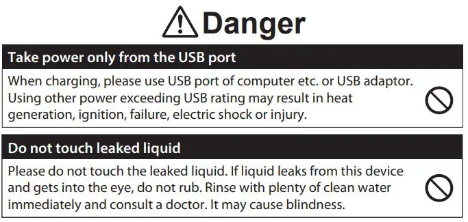 maxell MXH-BTW300 Bluetooth Wireless Earphone User Manual - Danger