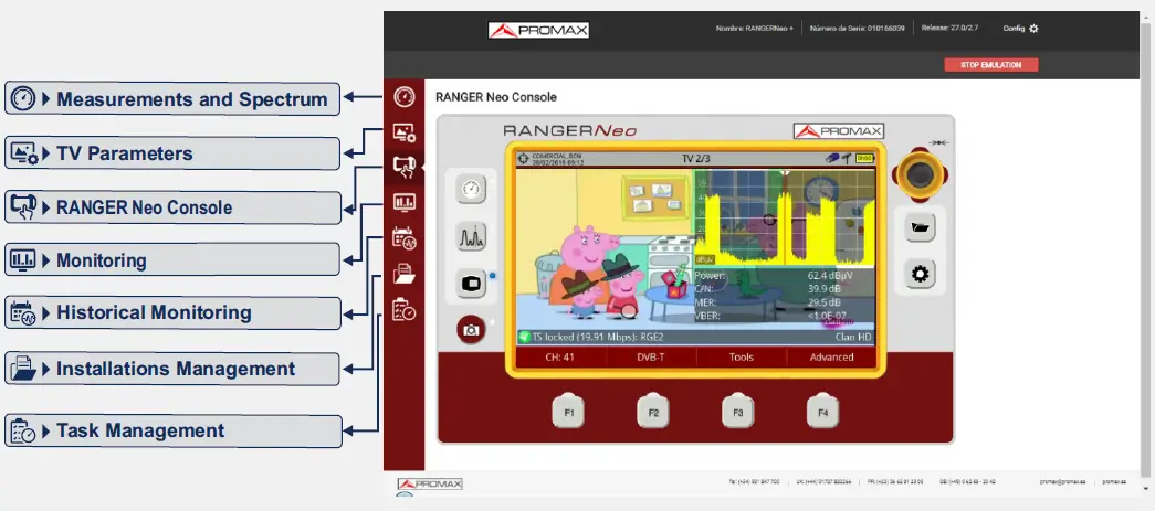 PROMAX RANGERNeo + ATSC Advanced Multifunction Field Strength Meter and Spectrum Analyzer FIG 26