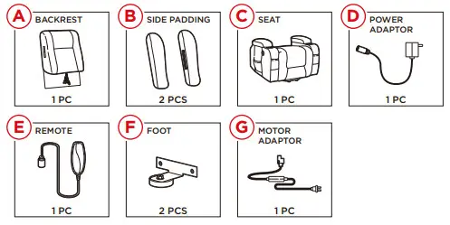 bcp SKY5894 Massage Chair - PARTS