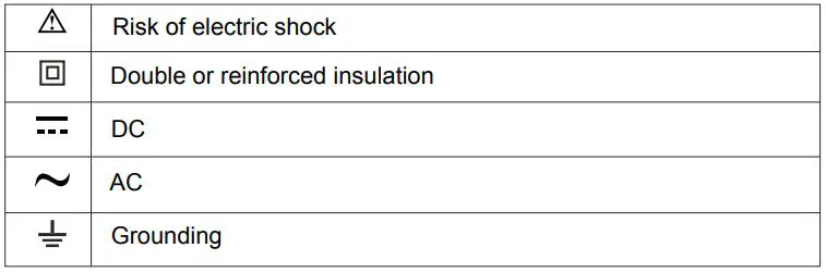 UNI-T UT526 Multifunction Electrical Meter - Electrical Symbols