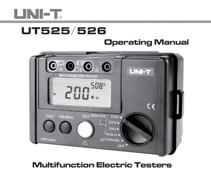 UNI-T UT526 Multifunction Electrical Meter User Manual