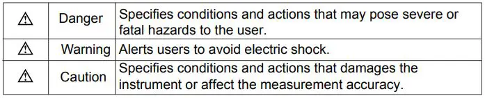 UNI-T UT526 Multifunction Electrical Meter - danger, warning, caution