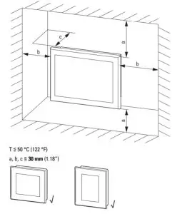 EATON XV 102 HMI Touch Panel - Mounting position