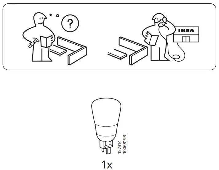 IKEA 904.408.63 ÄNGARNA LED Table Lamp Instruction Manual - Contact Customer Care