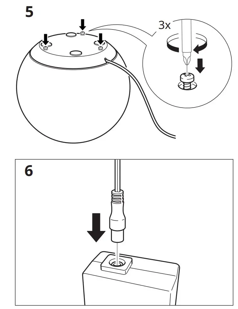 IKEA 904.408.63 ÄNGARNA LED Table Lamp Instruction Manual - Installation 5,6