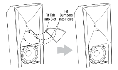 JBL Studio 580 - Attaching the Horn Covers