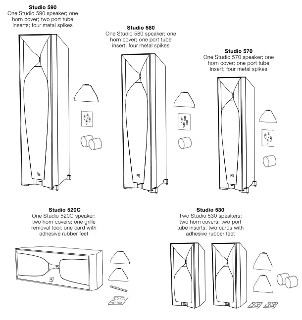 JBL Studio 580 included items