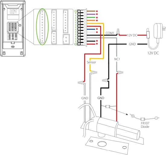 ZKTECO ProBio(QR) - Lock Relay Connection 1
